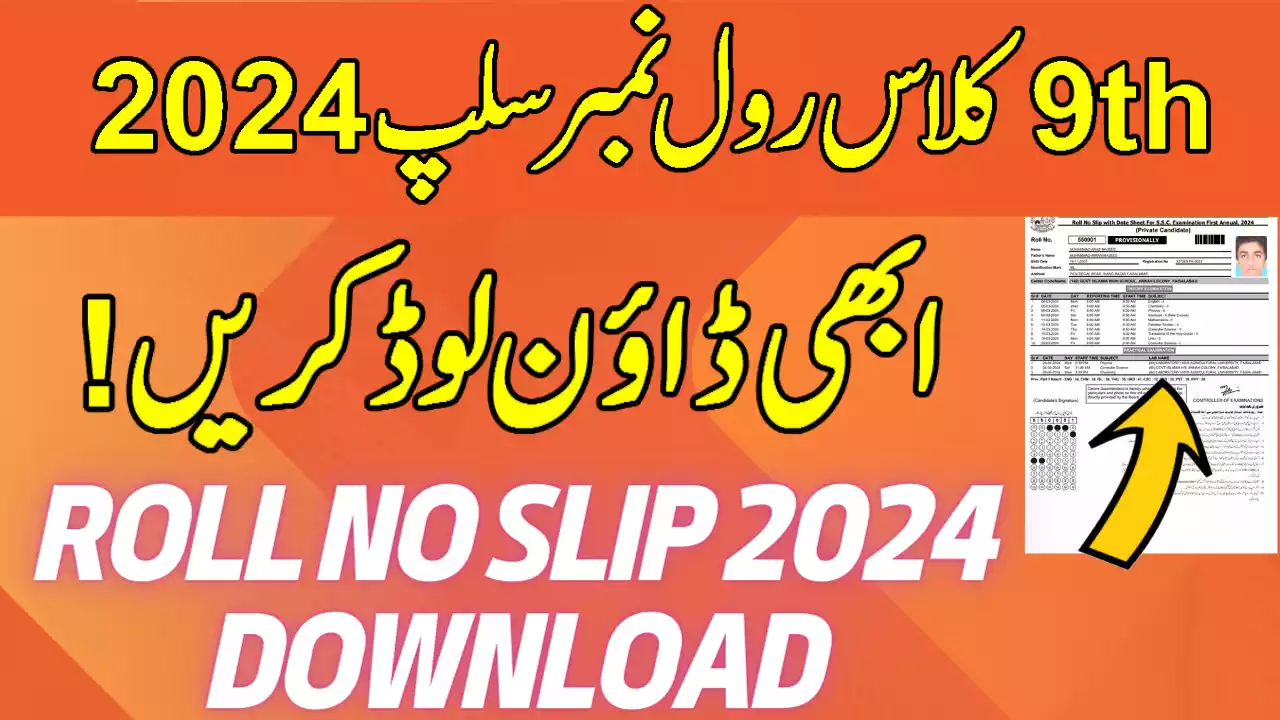 9Th Class Roll Number Slip Bise Peshawar Board 2024