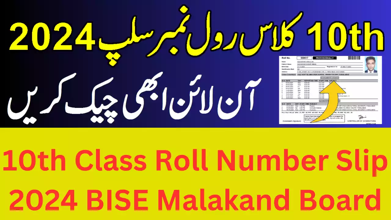 10th Class Roll No Slip 2025. Waqas Abid