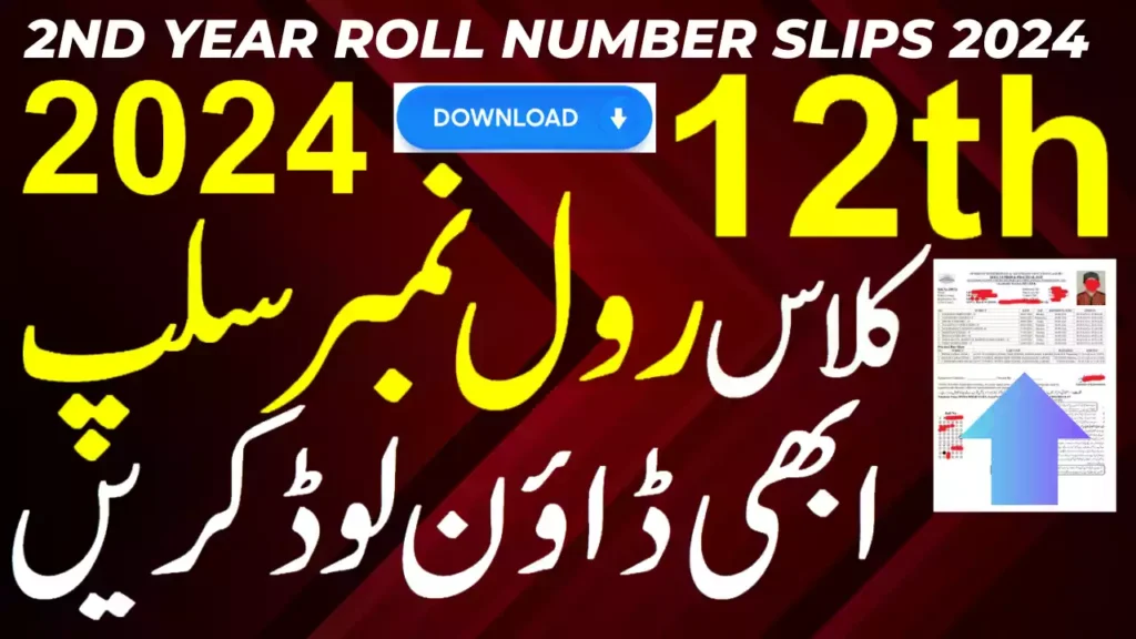 2Nd Year Roll Number Slip 2024, 12Th Class Roll Number Slip 2024