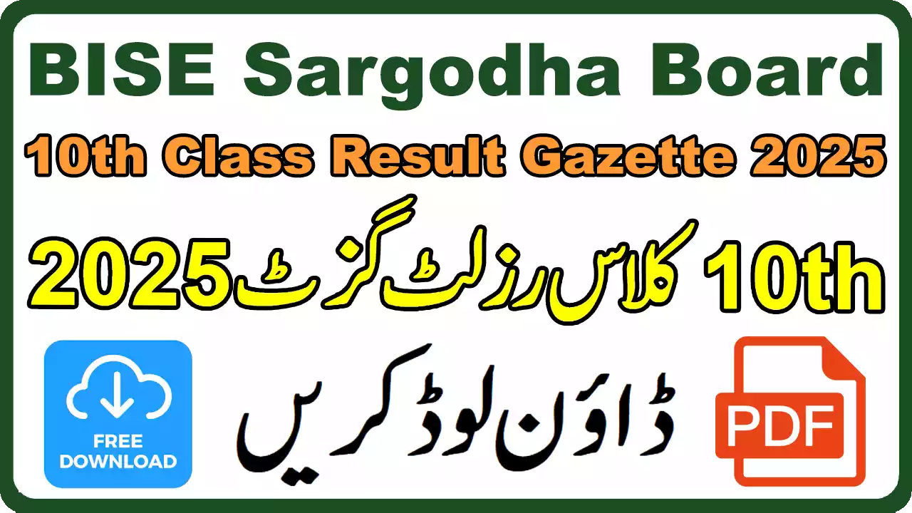 Th Class Result Gazette Pdf Bise Sargodha Board