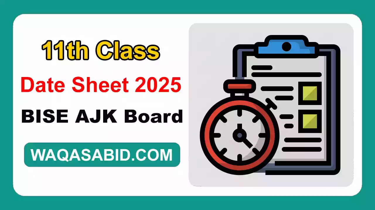 BISE AJK Mirpur Board 11th Class Date Sheet 2025