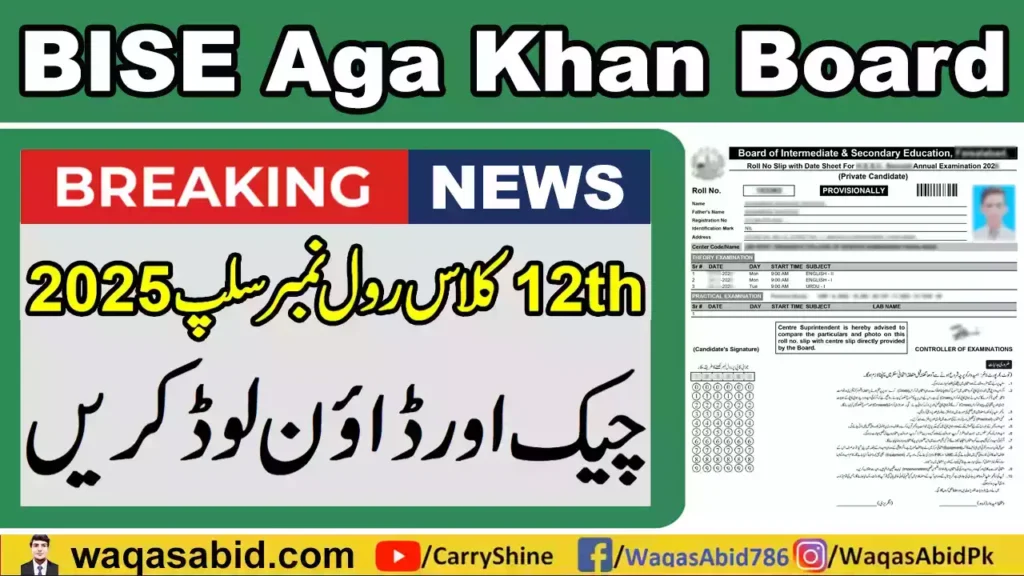 Bise Aga Khan Board 12Th Class Roll Number Slip 2025 4 Bise Aga Khan Board 12Th Class Roll Number Slip 2025
