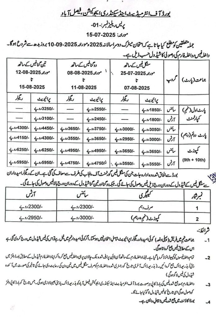 Matric 9Th Class &Amp; 10Th Class 2Nd Annual &Amp; Supply Admission 2025 Last Date 2 Matric 10Th Class 2Nd Annual Supply Admission 2025 Last Date 1
